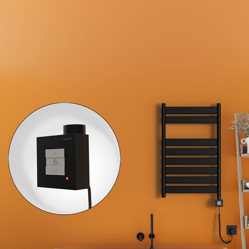 Bora Bora Sèche Serviettes Electrique 500x800 Noir mat Ktx1 300 Watt Câble en spirale