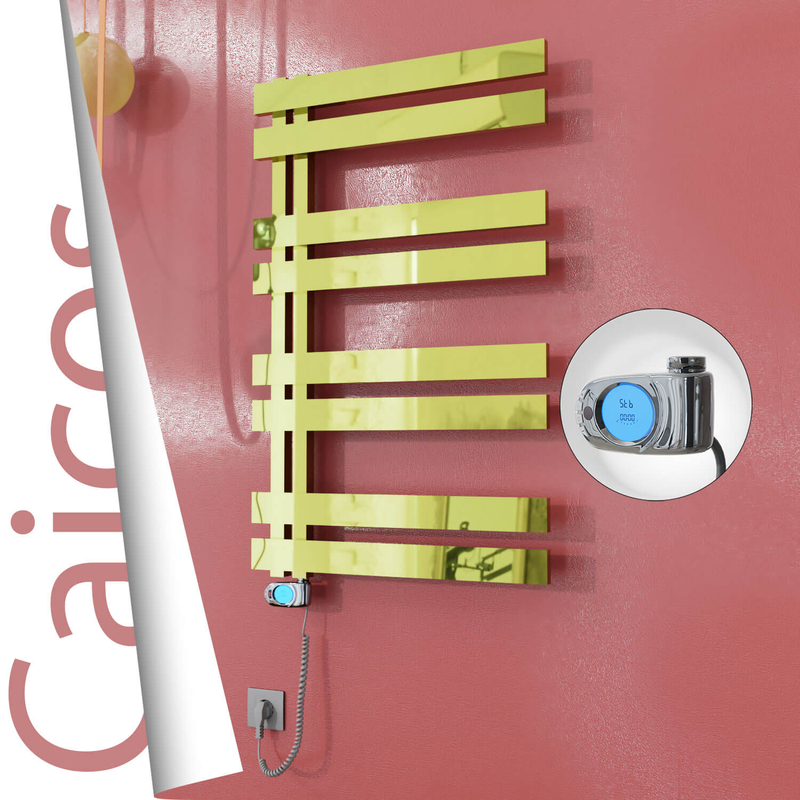 Caicos Electric Stainless Steel Towel Rail 400x990 Gold (Musa Thermostat) 300W