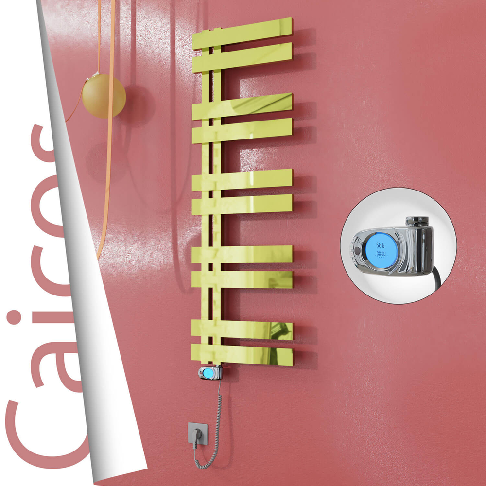Caicos Electric Stainless Steel Towel Rail 500x1260 Gold (Musa Thermostat) 600W - 1