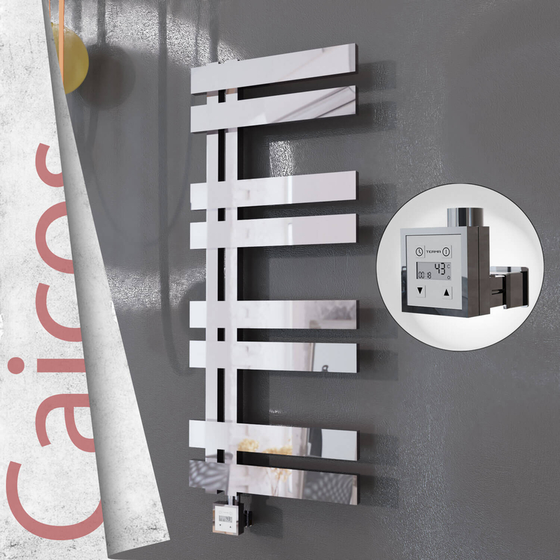 Caicos Electric Stainless Steel Towel Rail 600x990 Mirror Polished (KTX3 Thermostat) 300W