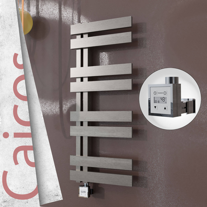 Caicos Electric Stainless Steel Towel Rail 600x990 Satin Polished (KTX3 Thermostat) 300W