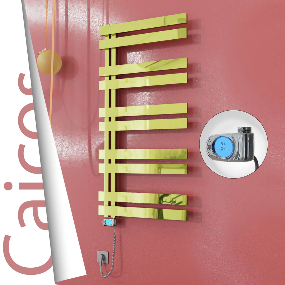 Caicos Elektrikli Paslanmaz Çelik Havlupan 400x1260 Altın (Musa Termostat) 300W - 1