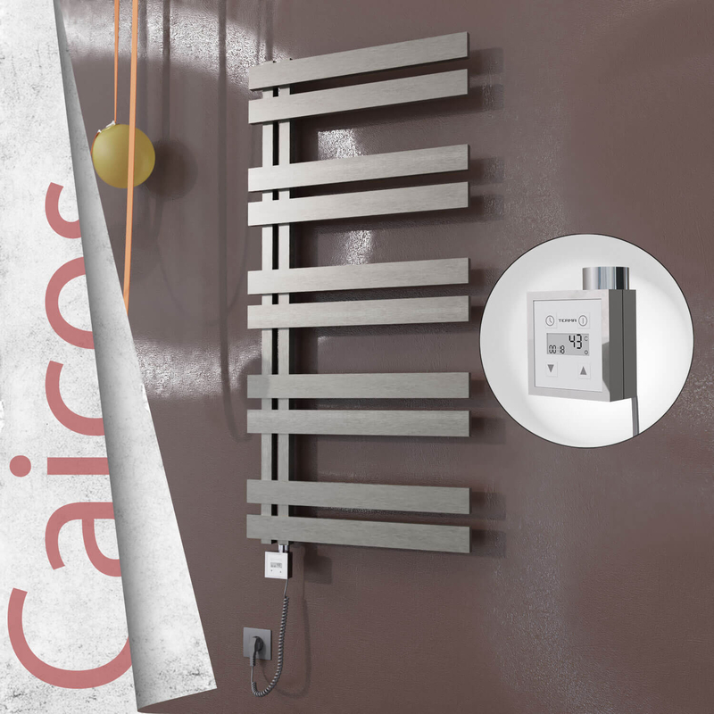 Caicos Elektrikli Paslanmaz Çelik Havlupan 400x1260 Satin Polisaj (KTX3 Termostat) 300W Spiral Kablolu