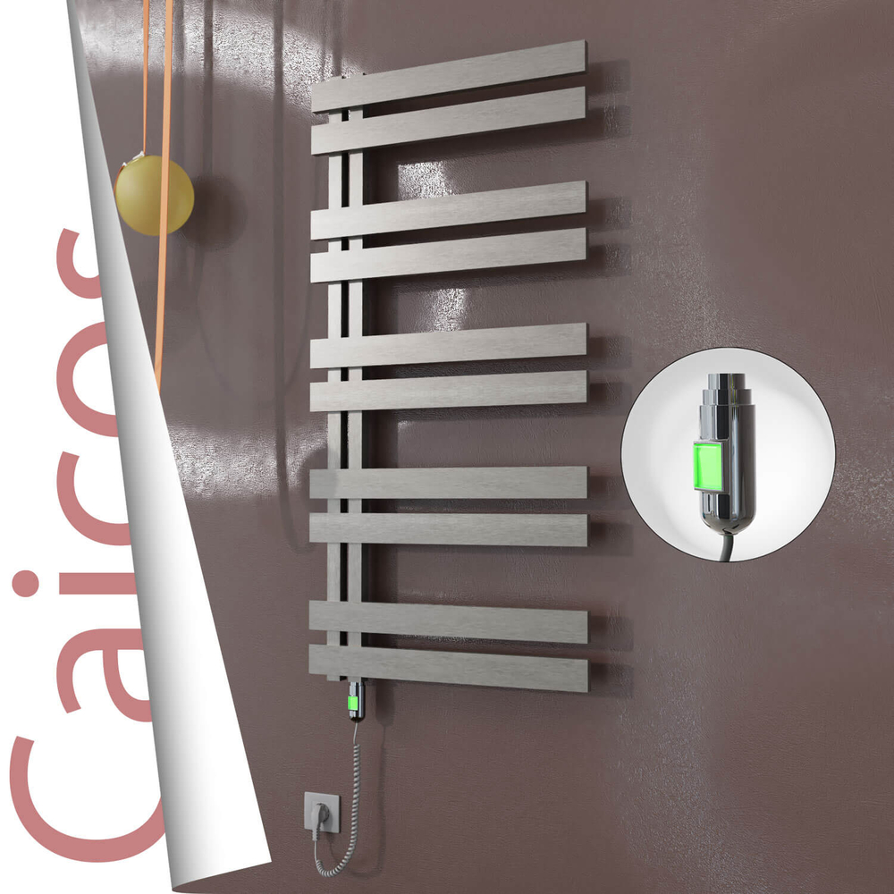 Caicos Elektrikli Paslanmaz Çelik Havlupan 400x1260 Satin Polisaj (On/Off Düğmeli) 300W - 1