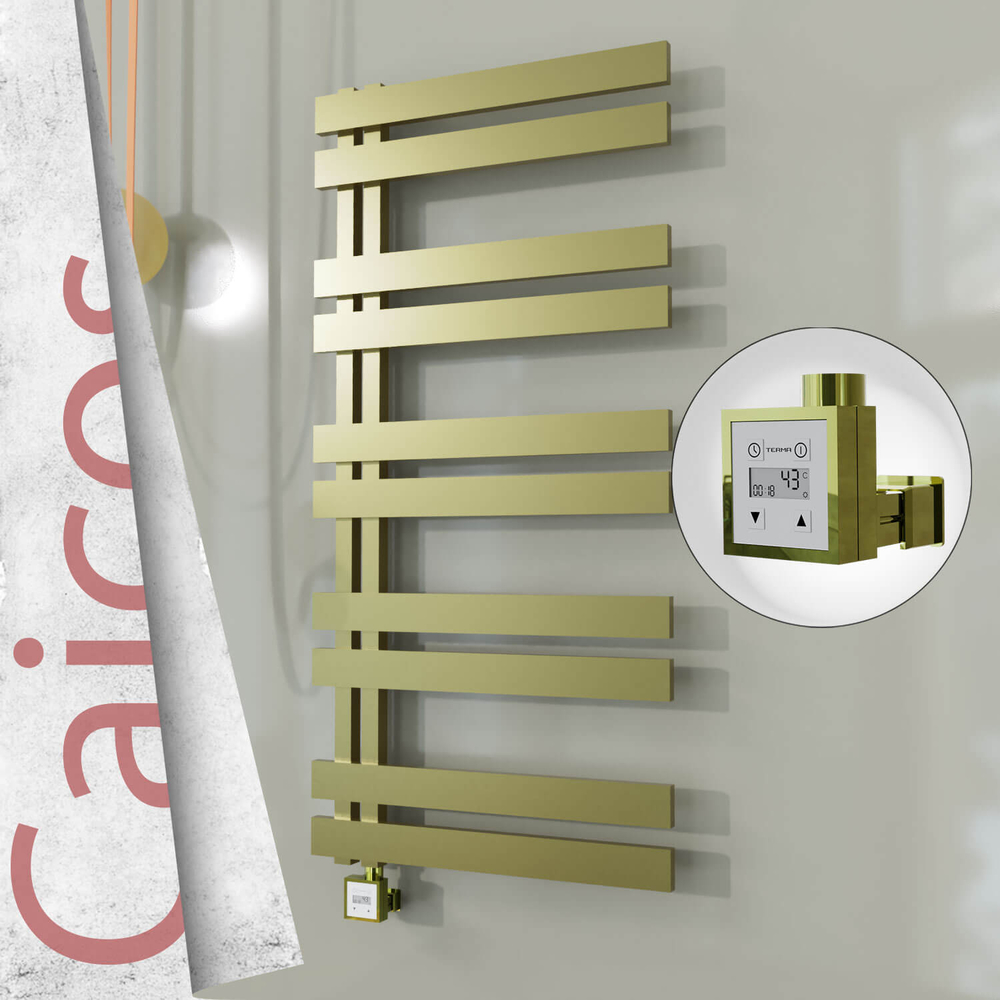 Caicos Elektrikli Paslanmaz Çelik Havlupan 400x1260 Satine Altın (KTX3 Termostat) 300W - 1