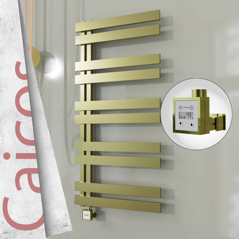 Caicos Elektrikli Paslanmaz Çelik Havlupan 400x1260 Satine Altın (KTX3 Termostat) 300W 
