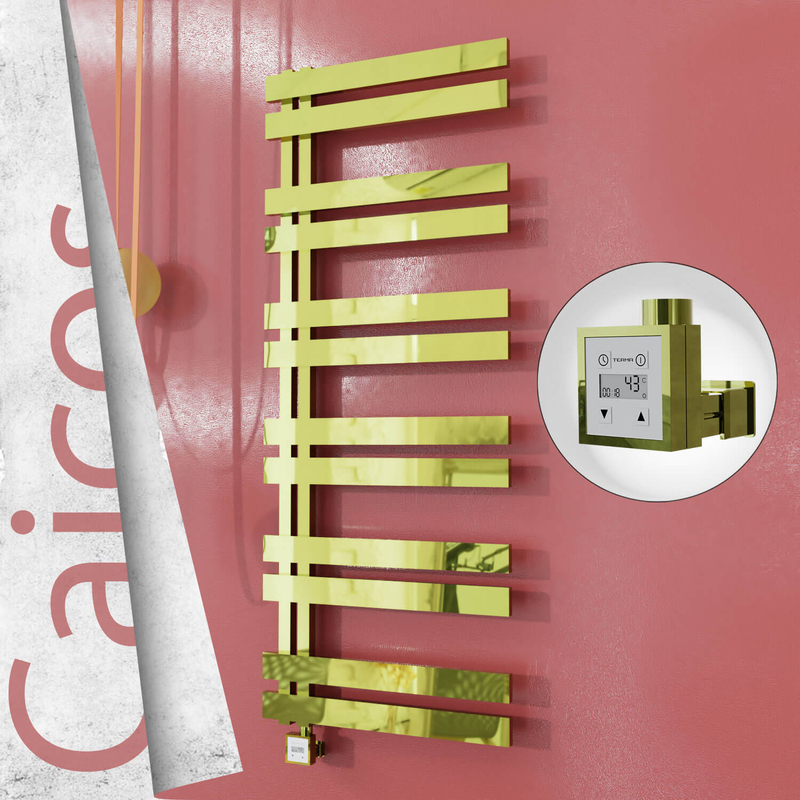 Caicos Elektrikli Paslanmaz Çelik Havlupan 400x1530 Altın (KTX3 Termostat) 600W
