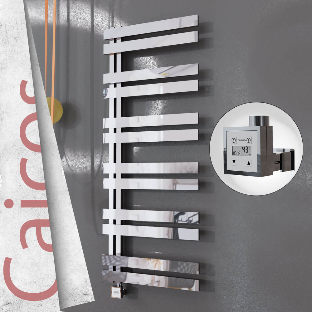 Caicos Elektrikli Paslanmaz Çelik Havlupan 400x1530 Ayna Polisaj (KTX3 Termostat) 600W - 1