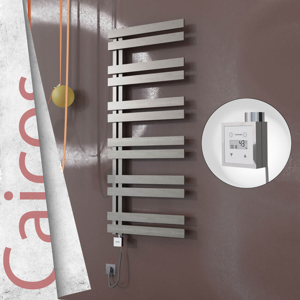 Caicos Elektrikli Paslanmaz Çelik Havlupan 400x1530 Satin Polisaj (KTX3 Termostat) 600W Spiral Kablolu - 1