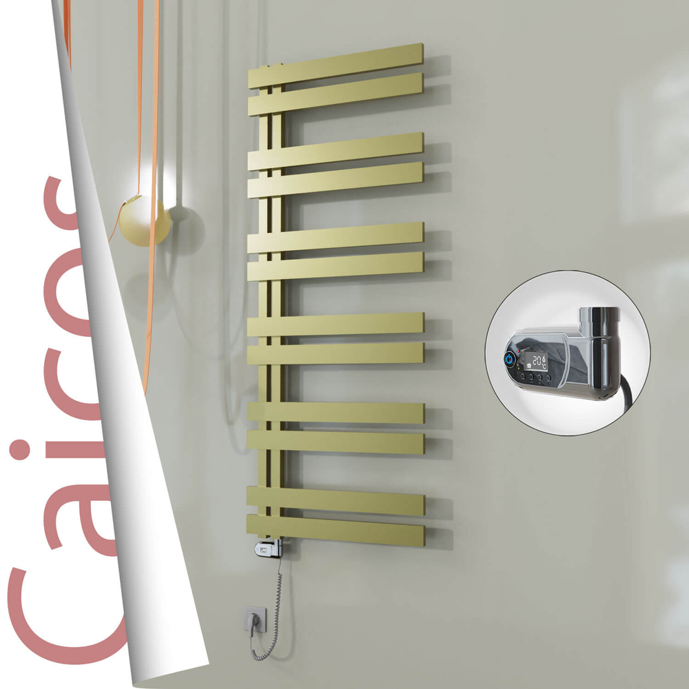 Caicos Elektrikli Paslanmaz Çelik Havlupan 400x1530 Satine Altın (Thesis Termostat) 600W - 1