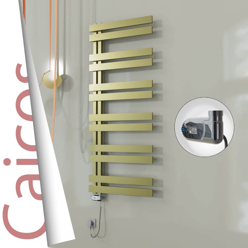 Caicos Elektrikli Paslanmaz Çelik Havlupan 400x1530 Satine Altın (Thesis Termostat) 600W 