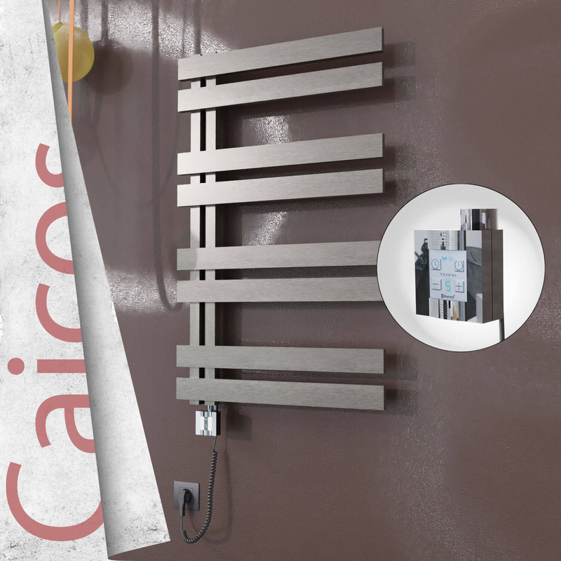 Caicos Elektrikli Paslanmaz Çelik Havlupan 400x990 Satin Polisaj (KTX4 Termostat) 300W Spiral Kablolu