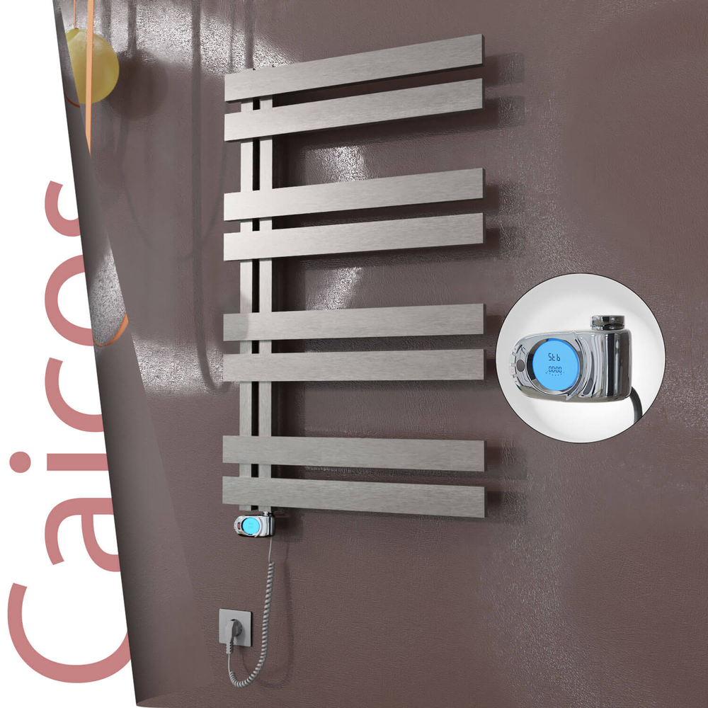 Caicos Elektrikli Paslanmaz Çelik Havlupan 400x990 Satin Polisaj (Musa Termostat) 300W - 1