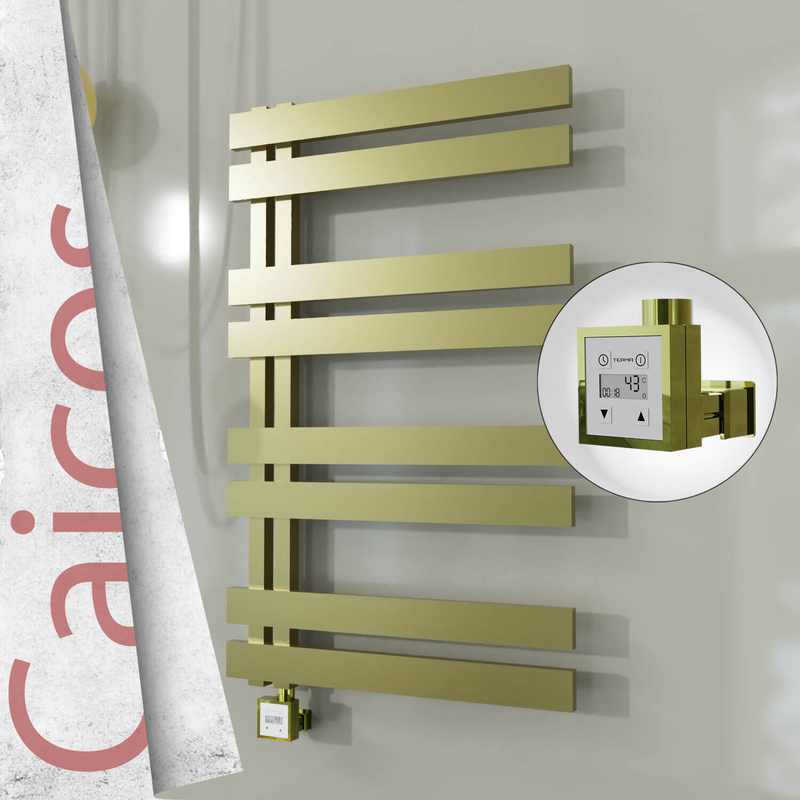 Caicos Elektrikli Paslanmaz Çelik Havlupan 400x990 Satine Altın (KTX3 Termostat) 300W 