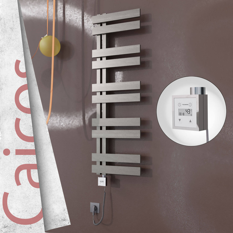 Caicos Elektrikli Paslanmaz Çelik Havlupan 500x1260 Satin Polisaj (KTX3 Termostat) 600W Spiral Kablolu