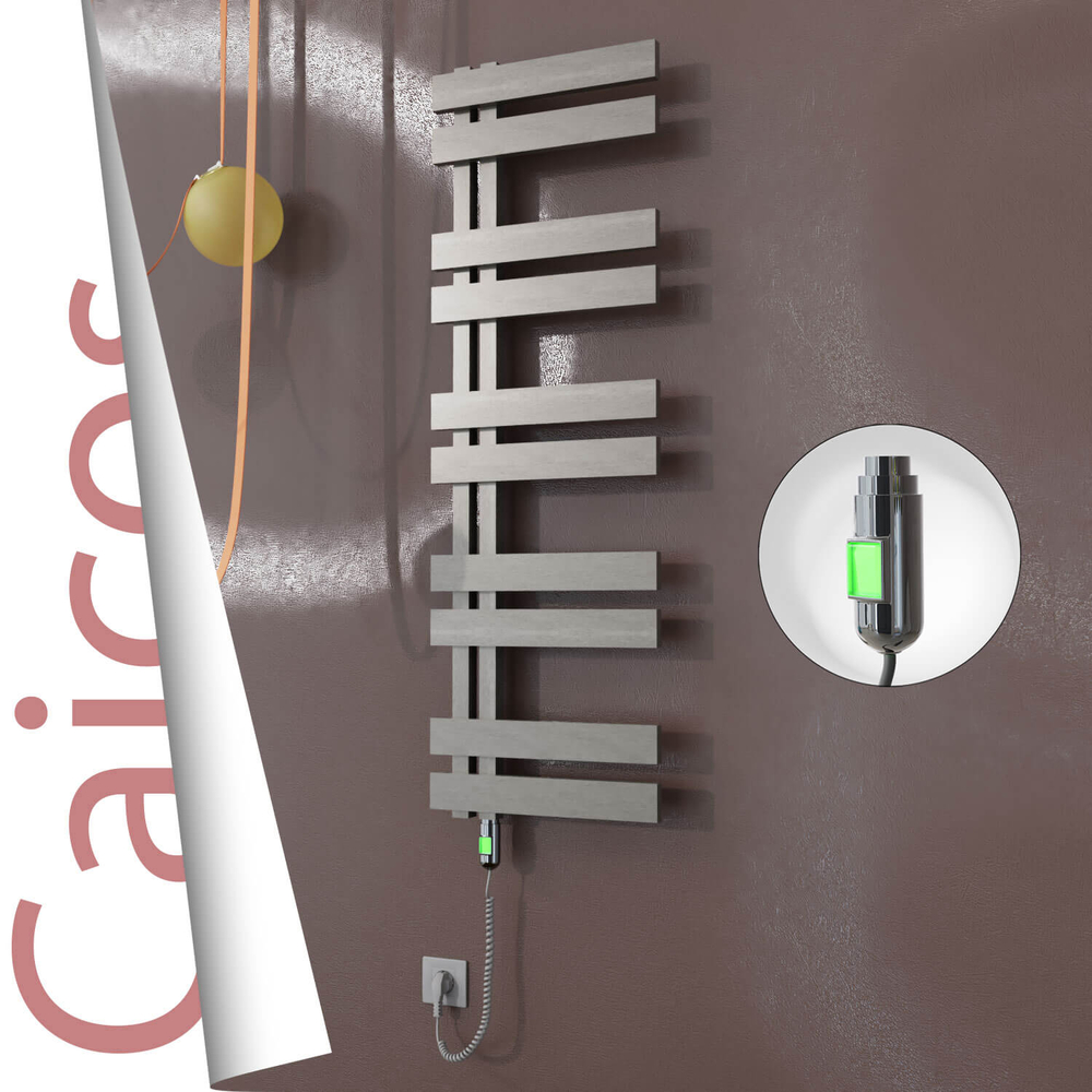 Caicos Elektrikli Paslanmaz Çelik Havlupan 500x1260 Satin Polisaj (On/Off Düğmeli) 600W - 1