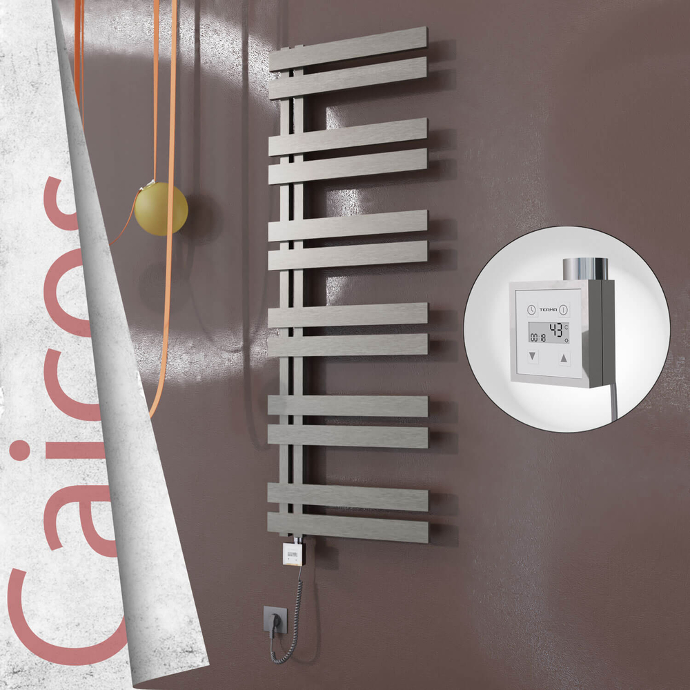 Caicos Elektrikli Paslanmaz Çelik Havlupan 500x1530 Satin Polisaj (KTX3 Termostat) 600W Spiral Kablolu - 1