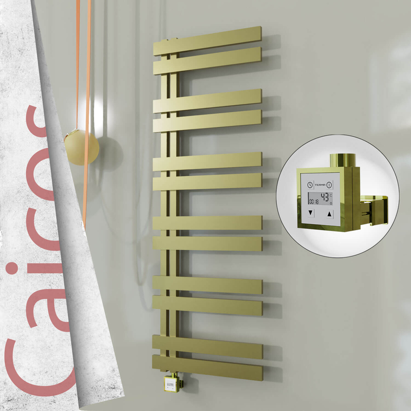 Caicos Elektrikli Paslanmaz Çelik Havlupan 500x1530 Satine Altın (KTX3 Termostat) 600W 