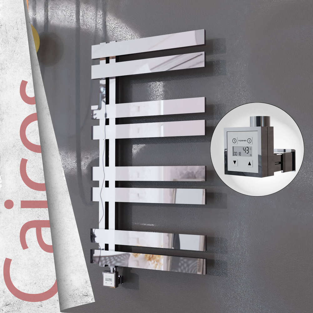 Caicos Elektrikli Paslanmaz Çelik Havlupan 500x990 Ayna Polisaj (KTX3 Termostat) 300W - 1