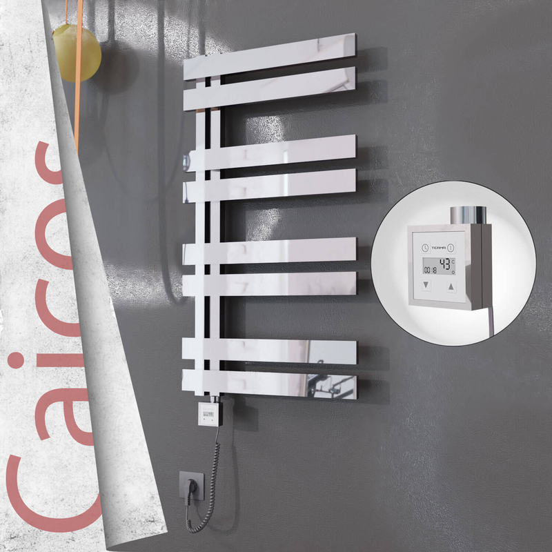Caicos Elektrikli Paslanmaz Çelik Havlupan 500x990 Ayna Polisaj (KTX3 Termostat) 300W Spiral Kablolu