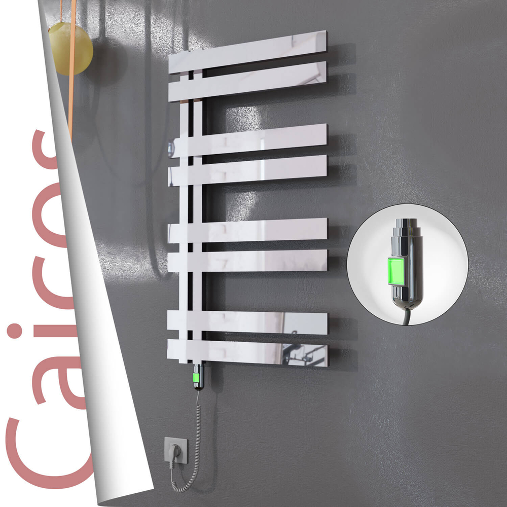 Caicos Elektrikli Paslanmaz Çelik Havlupan 500x990 Ayna Polisaj (On/Off Düğmeli) 300W - 1