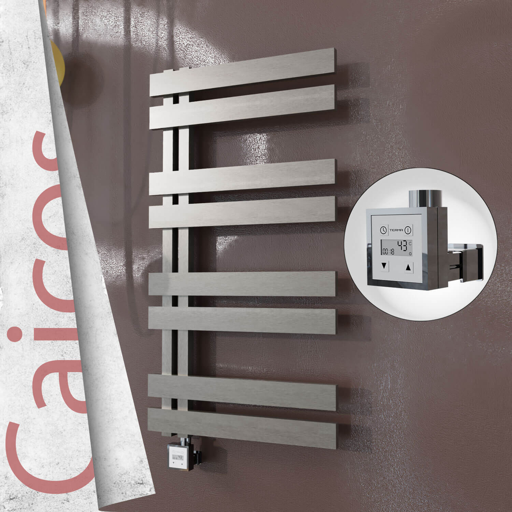 Caicos Elektrikli Paslanmaz Çelik Havlupan 500x990 Satin Polisaj (KTX3 Termostat) 300W - 1