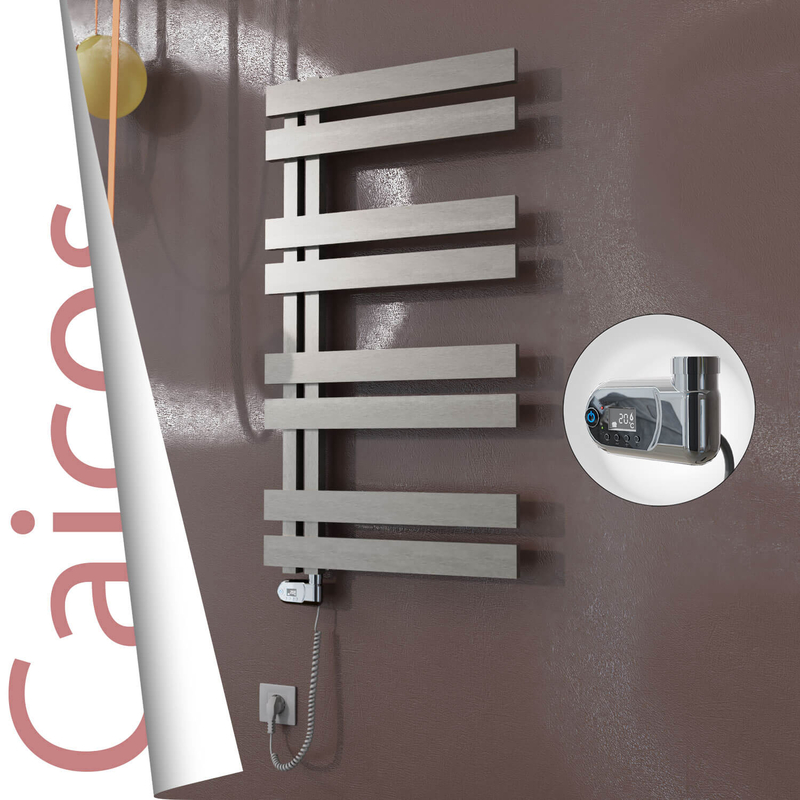 Caicos Elektrikli Paslanmaz Çelik Havlupan 500x990 Satin Polisaj (Thesis Termostat) 300W 