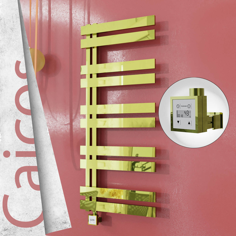 Caicos Elektrikli Paslanmaz Çelik Havlupan 600x1260 Altın (KTX3 Termostat) 600W
