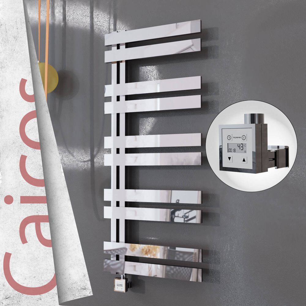 Caicos Elektrikli Paslanmaz Çelik Havlupan 600x1260 Ayna Polisaj (KTX3 Termostat) 600W - 1