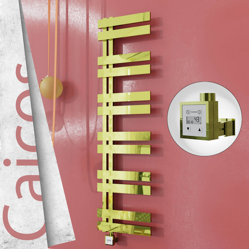 Caicos Elektrikli Paslanmaz Çelik Havlupan 600x1530 Altın (KTX3 Termostat) 600W