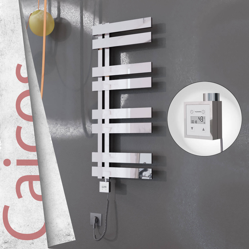 Caicos Elektrikli Paslanmaz Çelik Havlupan 600x990 Ayna Polisaj (KTX3 Termostat) 300W Spiral Kablolu