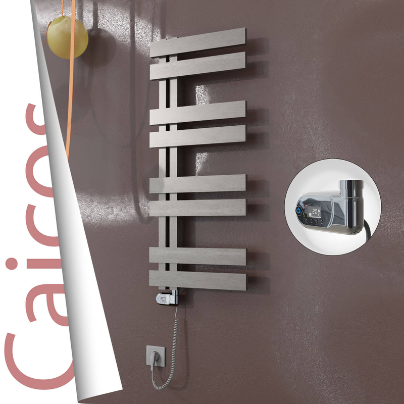 Caicos Elektrikli Paslanmaz Çelik Havlupan 600x990 Satin Polisaj (Thesis Termostat) 300W 