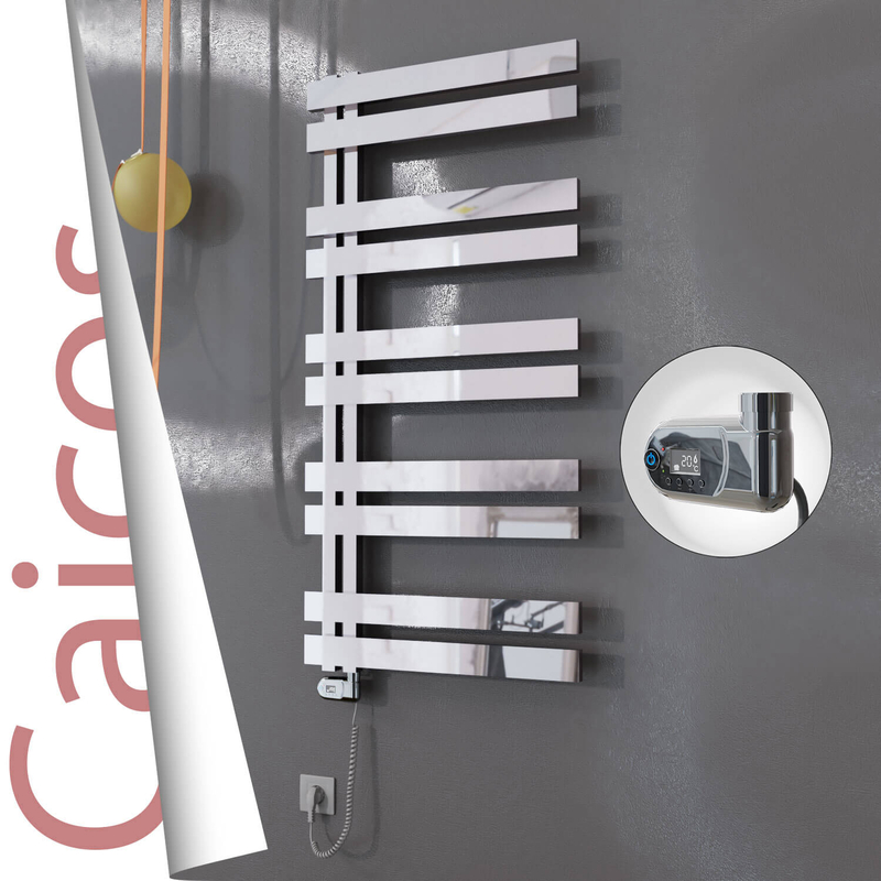 Caicos Sèche-serviettes Électrique en Inox 400x1260 Poli Miroir (Thesis Thermostat) 300W 