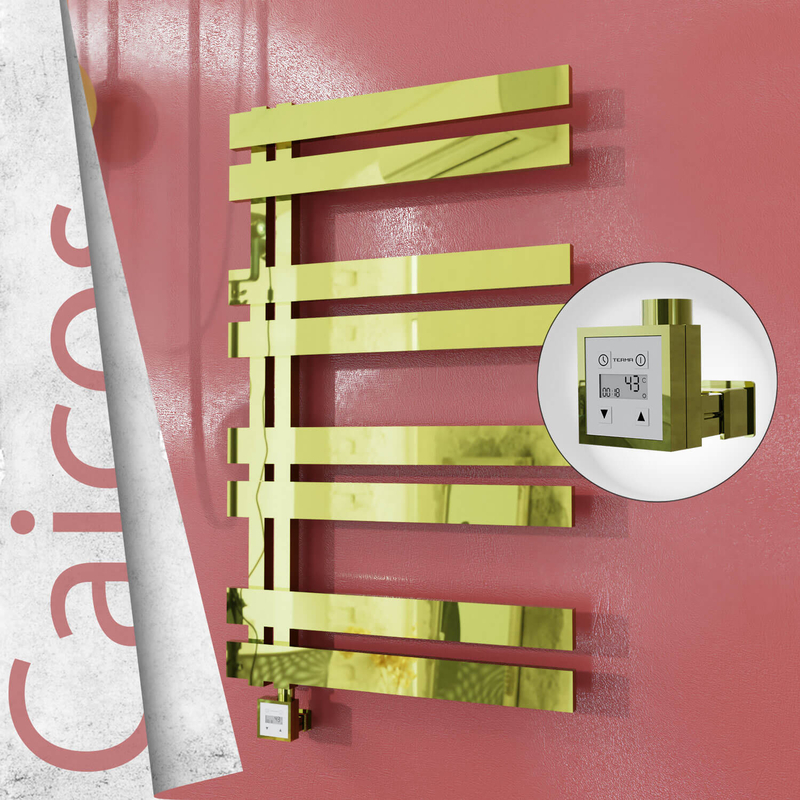 Caicos Sèche-serviettes Électrique en Inox 400x990 Doré (KTX3 Thermostat) 300W 