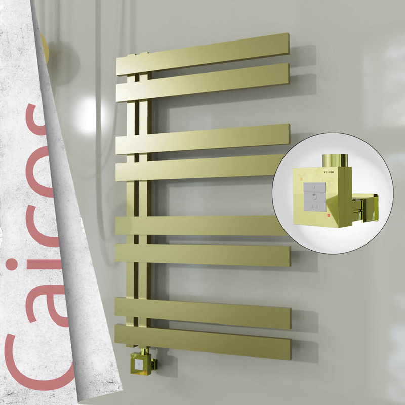 Caicos Sèche-serviettes Électrique en Inox 400x990 Doré Satiné (KTX1 Thermostat) 300W 