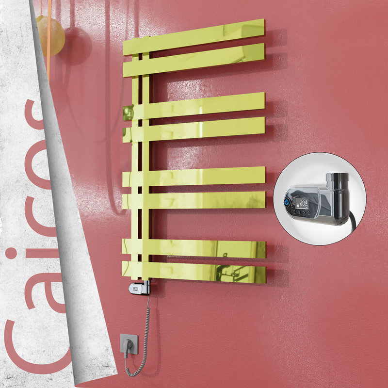 Caicos Sèche-serviettes Électrique en Inox 400x990 Doré (Thesis Thermostat) 300W 