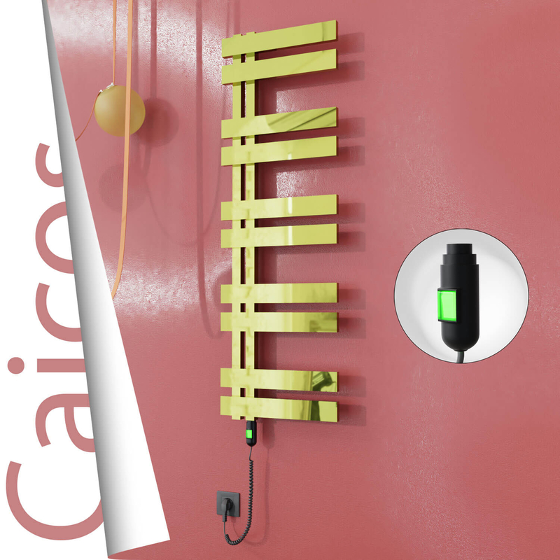 Caicos Sèche-serviettes Électrique en Inox 500x1260 Doré (Interrupteur Marche/Arrêt) 600W 