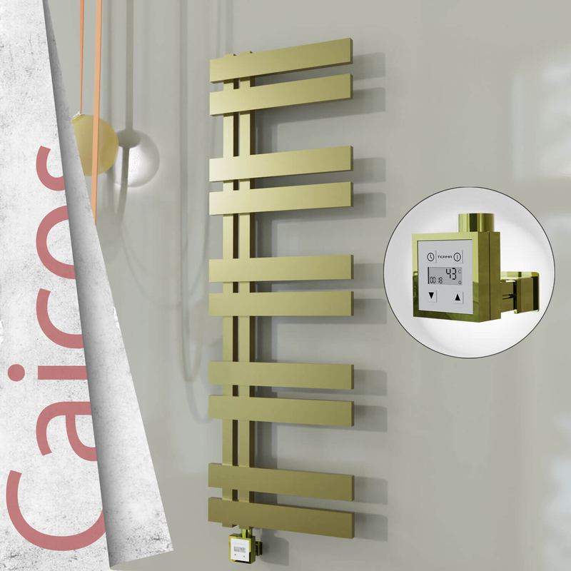 Caicos Sèche-serviettes Électrique en Inox 500x1260 Doré Satiné (KTX3 Thermostat) 600W 