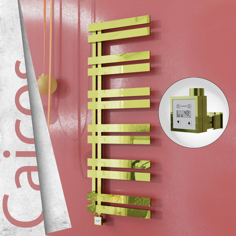 Caicos Sèche-serviettes Électrique en Inox 500x1530 Doré (KTX3 Thermostat) 600W 