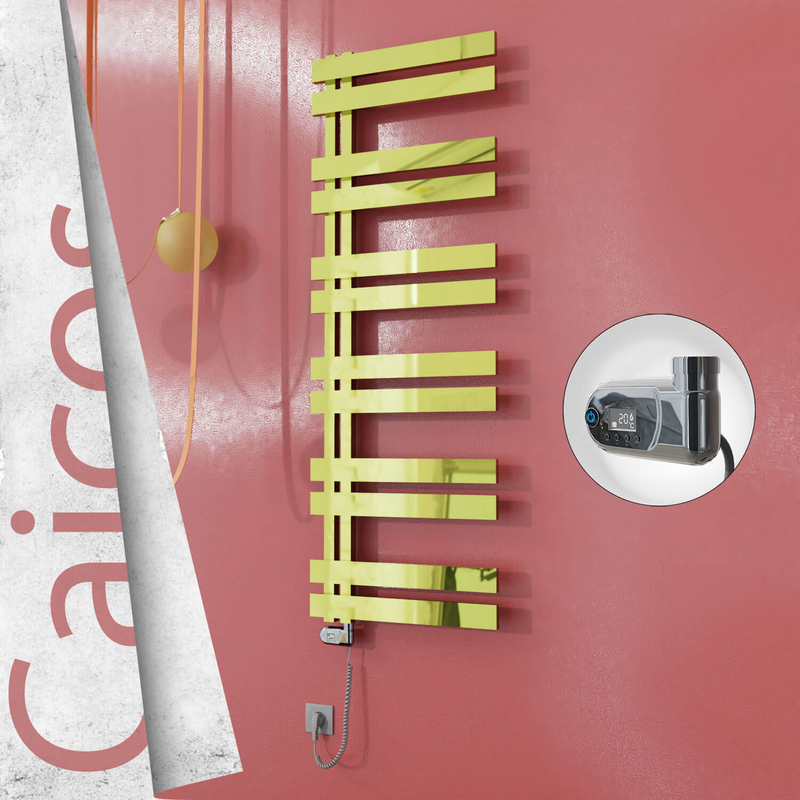 Caicos Sèche-serviettes Électrique en Inox 500x1530 Doré (Thesis Thermostat) 600W 