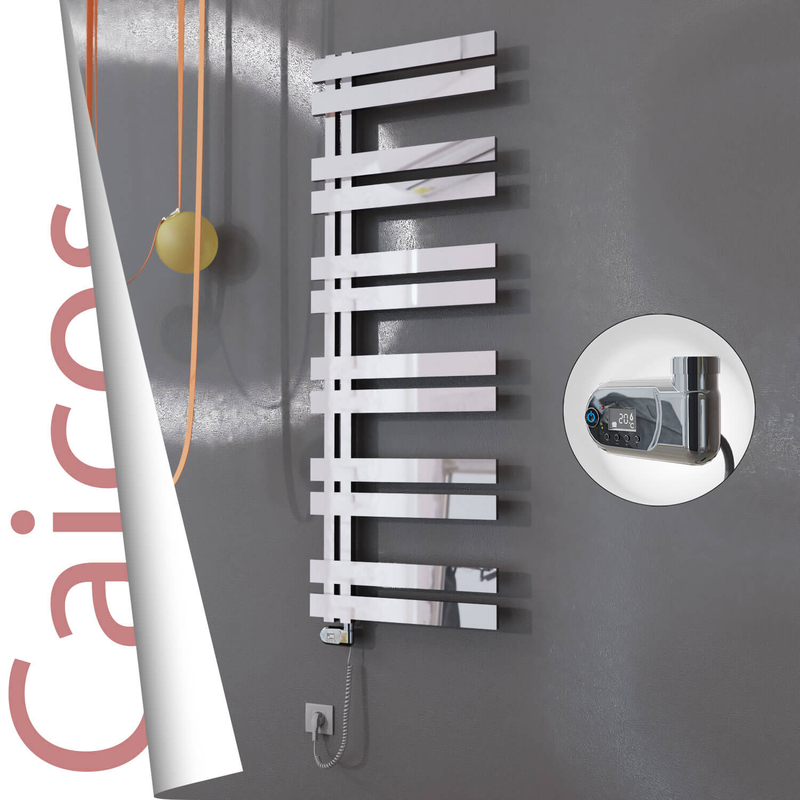 Caicos Sèche-serviettes Électrique en Inox 500x1530 Poli Miroir (Thesis Thermostat) 600W 