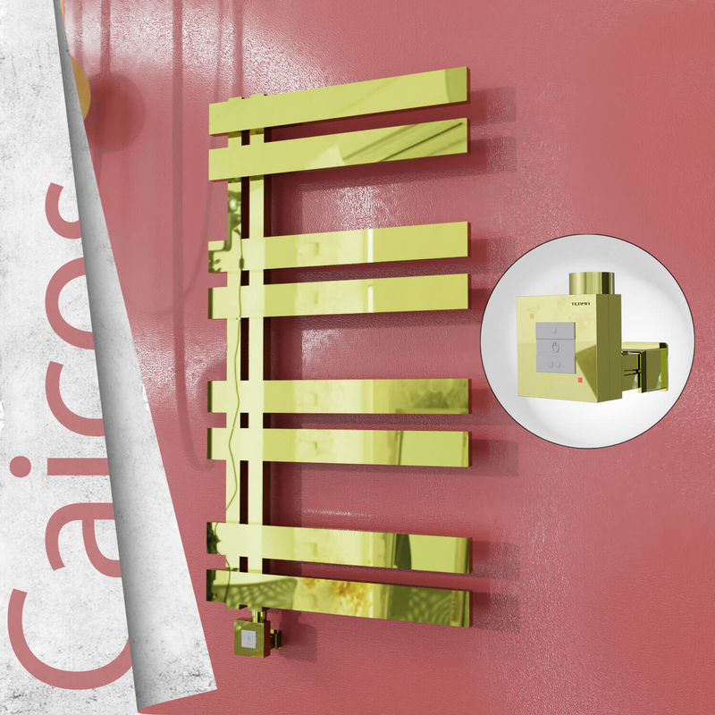 Caicos Sèche-serviettes Électrique en Inox 500x990 Doré (KTX1 Thermostat) 300W 