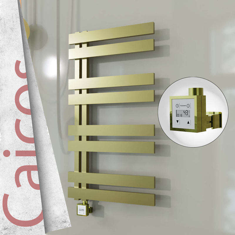 Caicos Sèche-serviettes Électrique en Inox 500x990 Doré Satiné (KTX3 Thermostat) 300W 
