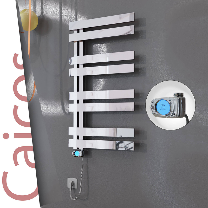 Caicos Sèche-serviettes Électrique en Inox 500x990 Poli Miroir (Musa Thermostat) 300W 