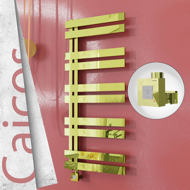 Caicos Sèche-serviettes Électrique en Inox 600x1260 Doré (KTX1 Thermostat) 600W 