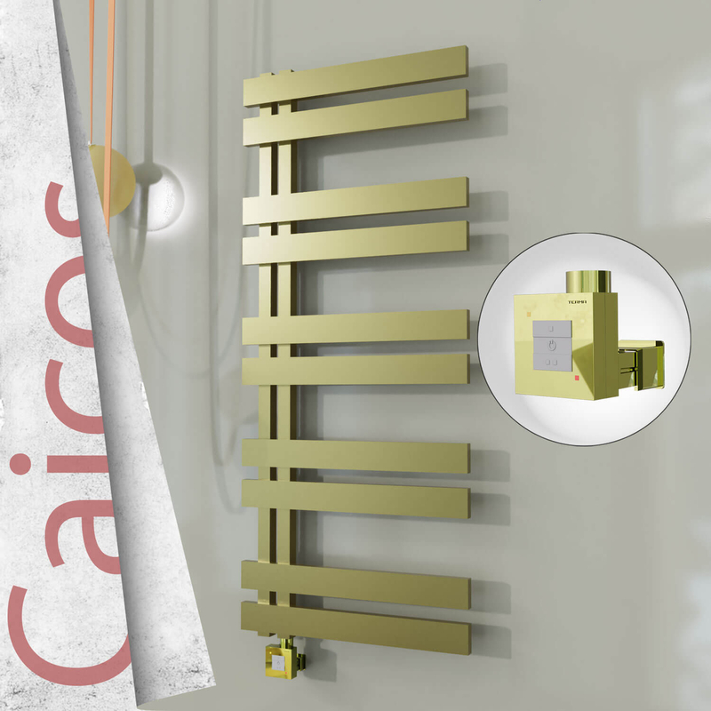 Caicos Sèche-serviettes Électrique en Inox 600x1260 Doré Satiné (KTX1 Thermostat) 600W 