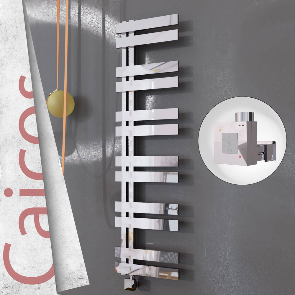 Caicos Sèche-serviettes Électrique en Inox 600x1530 Poli Miroir (KTX1 Thermostat) 600W - 1