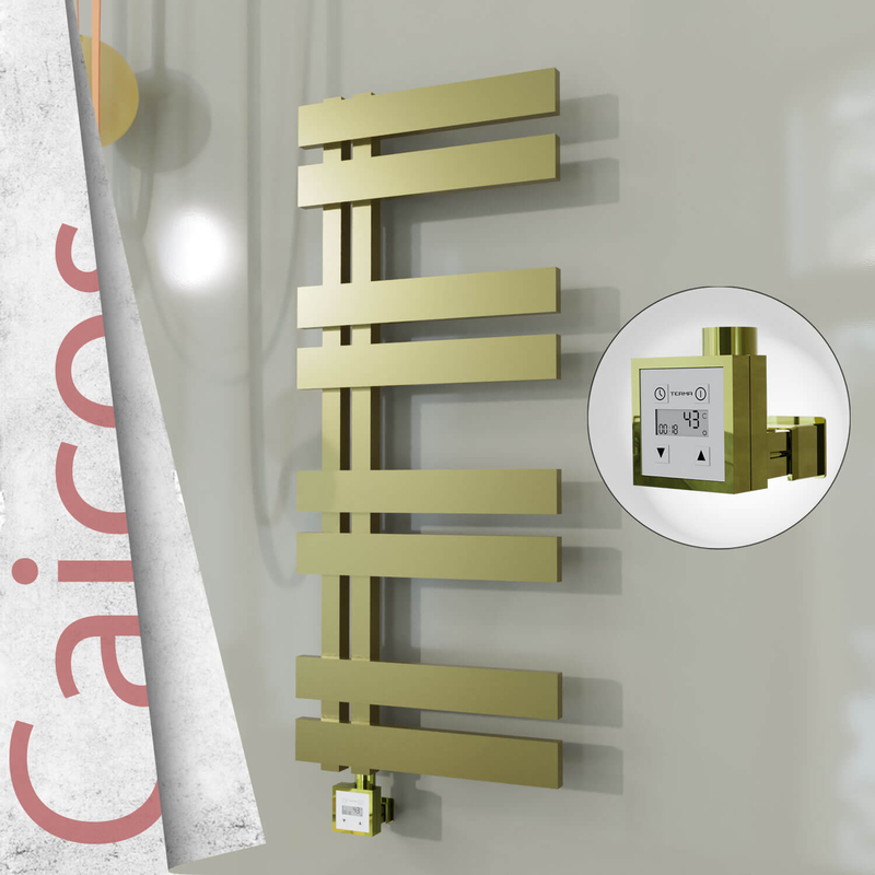 Caicos Sèche-serviettes Électrique en Inox 600x990 Doré Satiné (KTX3 Thermostat) 300W 