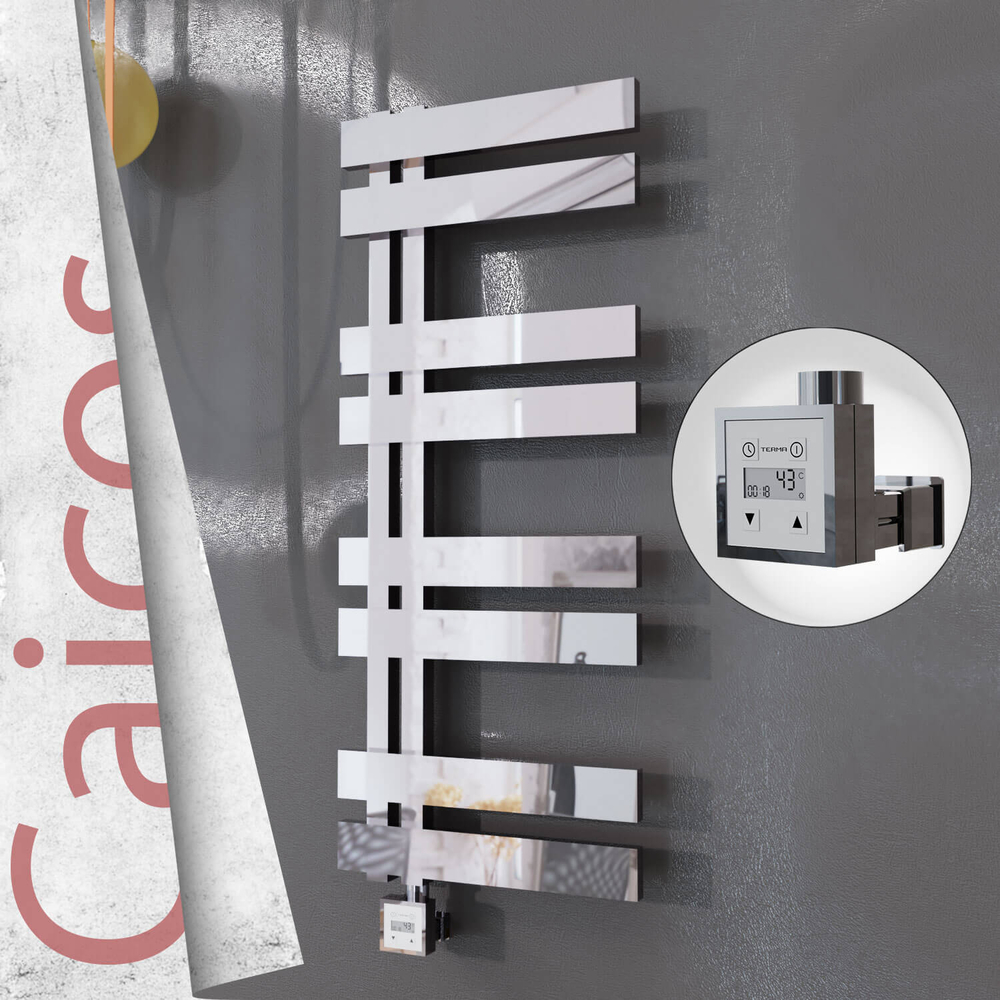 Caicos Sèche-serviettes Électrique en Inox 600x990 Poli Miroir (KTX3 Thermostat) 300W - 1