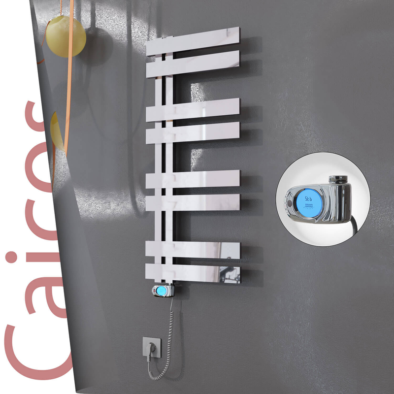 Caicos Sèche-serviettes Électrique en Inox 600x990 Poli Miroir (Musa Thermostat) 300W 